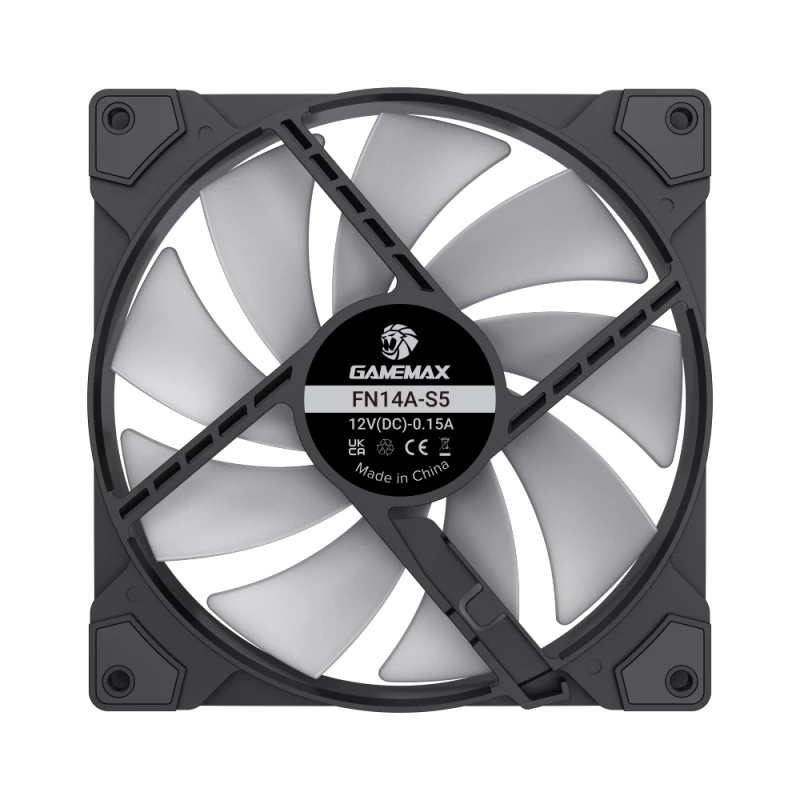 Gamemax | Korpusventilaator | FN14A-S5 | Must