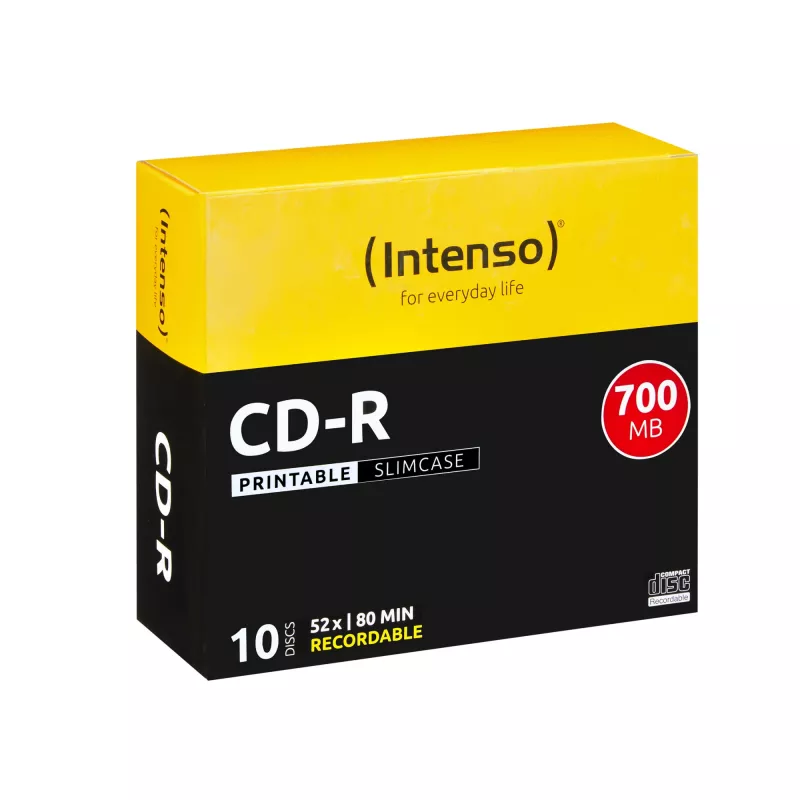 CD-R Intenso 1801622 700 MB 52x Printable 10 tk õhuke Case