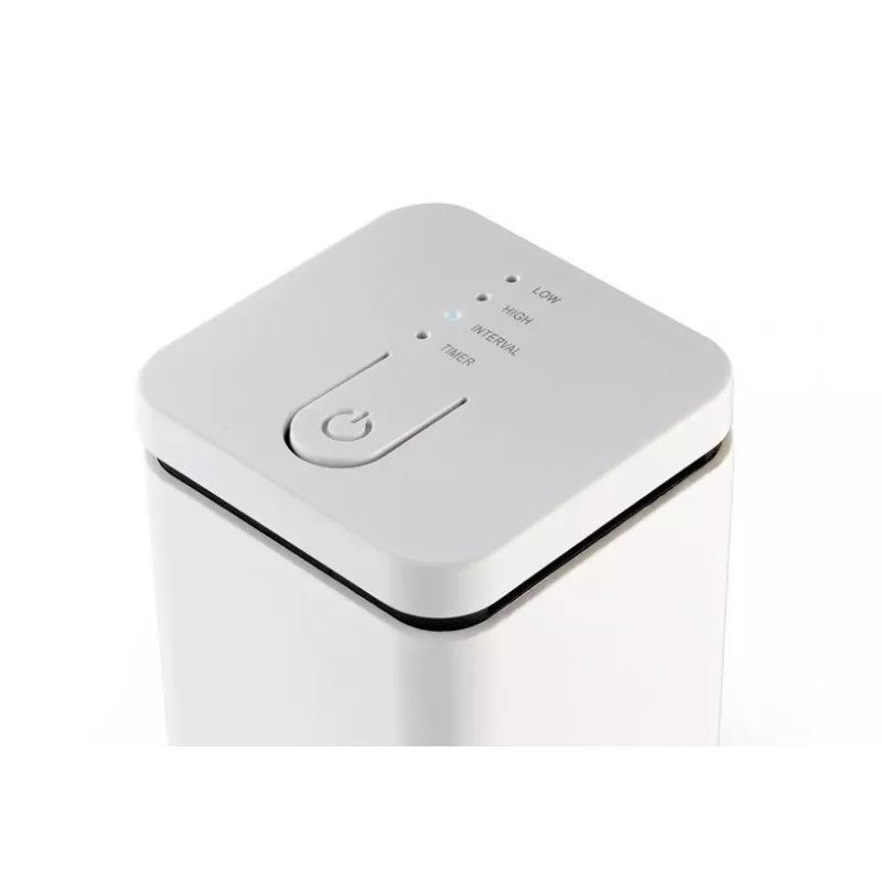 Aroomidifuusor Stylies ELARA/Valge — aurustav, kuni 25 m² ruumidele, 2 h taimer, AC/patarei/USB, 1,3 W, 74×74×100 mm