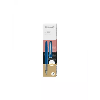 Pelikan Jazz Noble Elegance P36 täitesulepea padruniga täitesüsteemiga sinine hõbedane