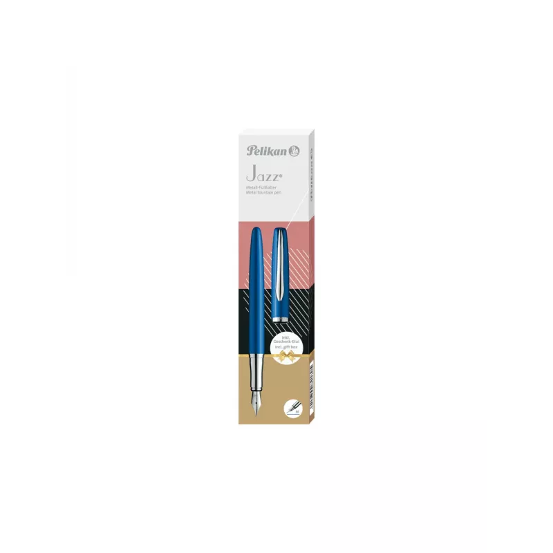 Pelikan Jazz Noble Elegance P36 täitesulepea padruniga täitesüsteemiga sinine hõbedane