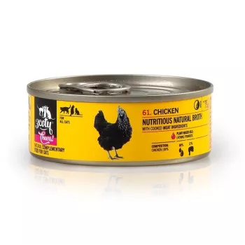 Märg kassitoit 3coty Chicken Cheers 75 g — täisväärtuslik täiskasvanud kasside märgtoit, ühe portsjoni kotike, 12% valku, 7,5% rasva, 80% niiskust