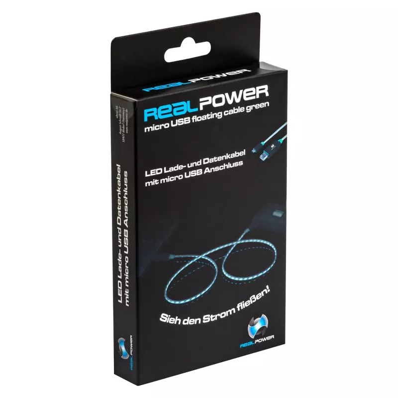 USB-kaabel RealPower A/Micro-USB B 0,75 m