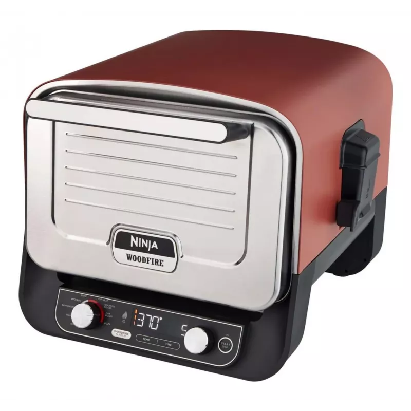 Ninja OO101EU välisgrill/barbeküü Elektriline + Söegrill Must, Punane, Hõbedane 2400 W