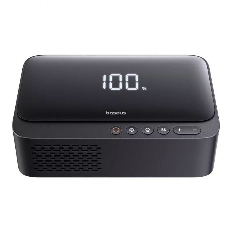 Kaasaskantav laadija Baseus Super Energy 6000 mAh — startlaadija, LiPo 6000 mAh, 300 A käivitusvool, 150 PSI, sisseehitatud ekraan ja taskulamp, USB-C + USB-A, must