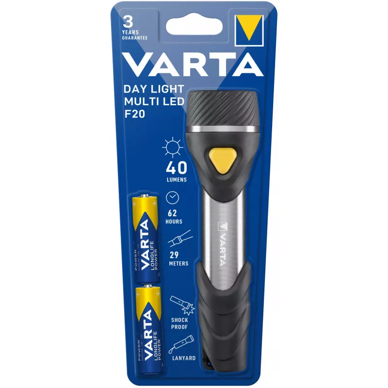Käsilamp Varta Day Light Multi LED F20 must hõbedane kollane