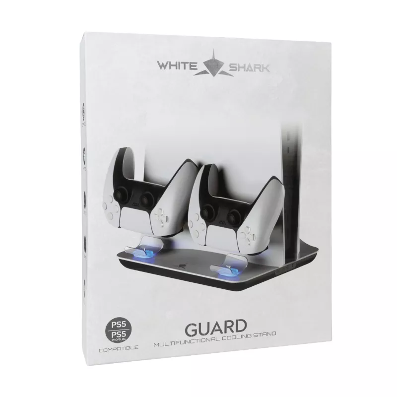 Jahutuspad Valge Shark Guard-2 PS5-le integreeritud laadimisdokiga (mudel PS5-05102V2)