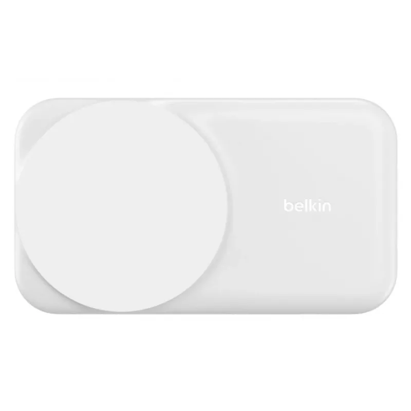 Belkin UltraCharge 25W Qi2 2-ühes kokkupandav juhtmevaba laadimisalus, valge (WIZ038KQWH)