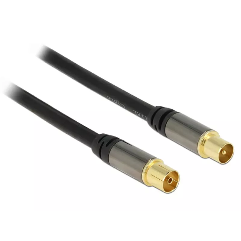 Koaksiaalkaabel RG-6/U DeLOCK 88923 2 m IEC Must