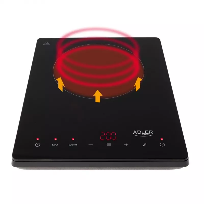 Adler AD 6513 pliit Must Tööpinnal kasutamiseks 29 cm Tsoon Induktsioonpliit 1 tsooni