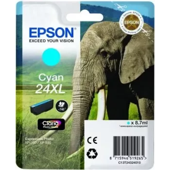 Epson Elephant Singlepack tsüaan 24XL Claria Photo HD tint, tsüaan, 1 tk