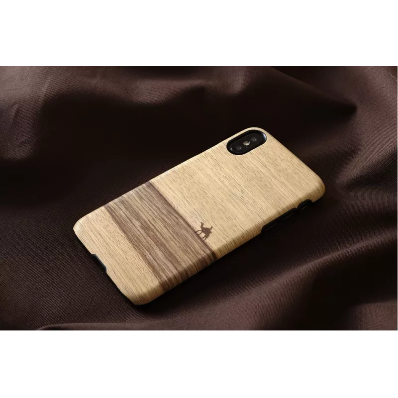 Telefonikott MAN&WOOD iPhone X/XS jaoks — terra must, kaitsev tagakaas