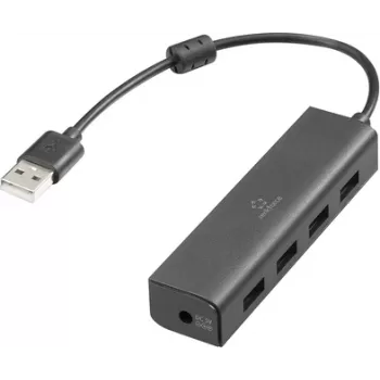 Renkforce RF-6382720 USB-jaotur 4 porti USB-A USB 2.0 480 Mbit/s must RF-USBH-110 (RF-6382720)