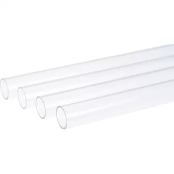 HardTube 12/10mm akrüül (PMMA) läbipaistev 60cm, toru läbipaistev, 4-osaline komplekt
