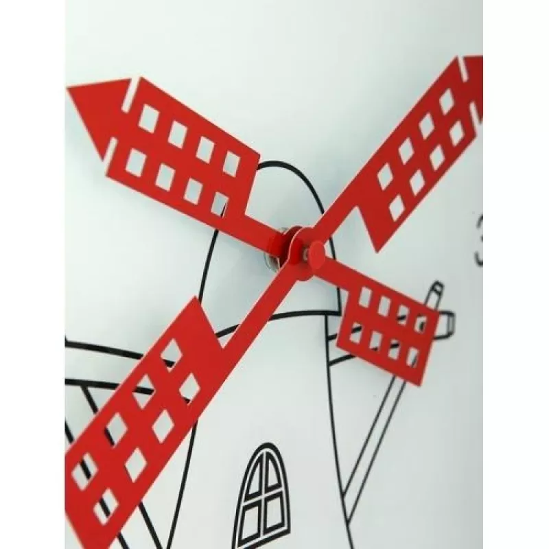 NeXtime klok 8807 Windmil, Ø30 cm, seinakell, valge/must/punane