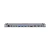 KVM-lüliti Unitek D1106AGY01 USB-C Triple 4K dokkimisjaam KVM-iga, 3x USB-A, 5x USB-C, HDMI×2, DP×1, RJ-45, SD-lugeja, 3840×2160@60Hz, alumiinium