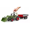 Mängutraktor BRUDER Fendt Vario 211 eeslaaduri ja külghaagisega