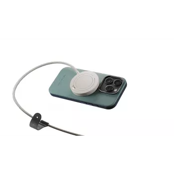 Juhtmeta laadimisalus native union Snapstand Qi2 Standstone, siseruumides kasutatav, USB-toitega, 1,5 m kaabel, helehall