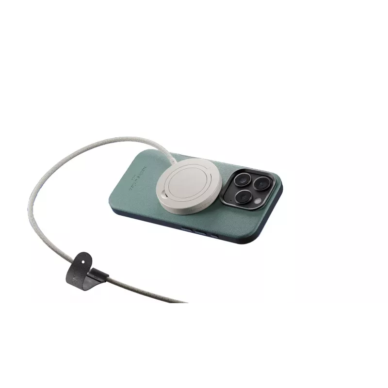 Juhtmeta laadimisalus native union Snapstand Qi2 Standstone, siseruumides kasutatav, USB-toitega, 1,5 m kaabel, helehall