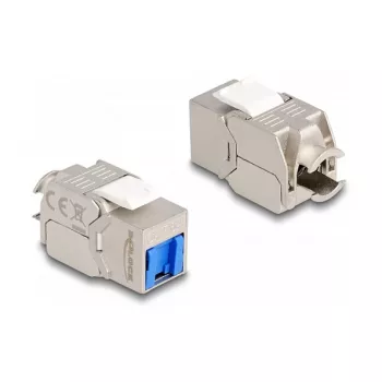 DeLOCK Keystone Moodul RJ45 pesa LSA Cat.6A tööriistavaba sinise tolmukattega