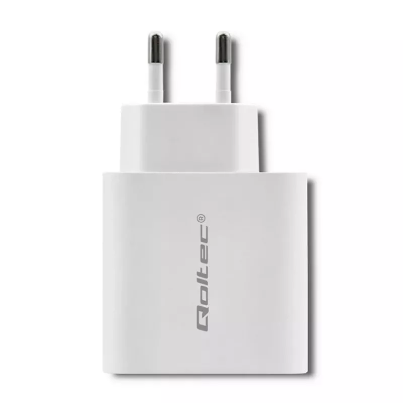 Qoltec 51718 Laadija | 45W | 5-20V | 2,4-3A | USB tüüp C PD | USB | Valge