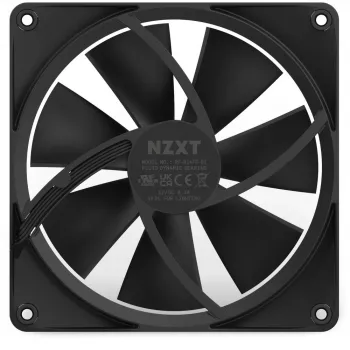 Korpuse ventilaator NZXT F140 RGB 14 cm, must, 500–1800 RPM, Fluid Dynamic Bearing, 4-pin, 18 LED-i