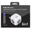 Toitepistik QOLTEC 52547 3× vahelduvvoolupistikupesa, 2× USB-A, 1× USB-C PD 20W