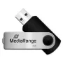 MediaRange MR908NTRL USB-mälupulk 8 GB USB Type-A 2.0 Must - Hõbedane (MR908NTRL)