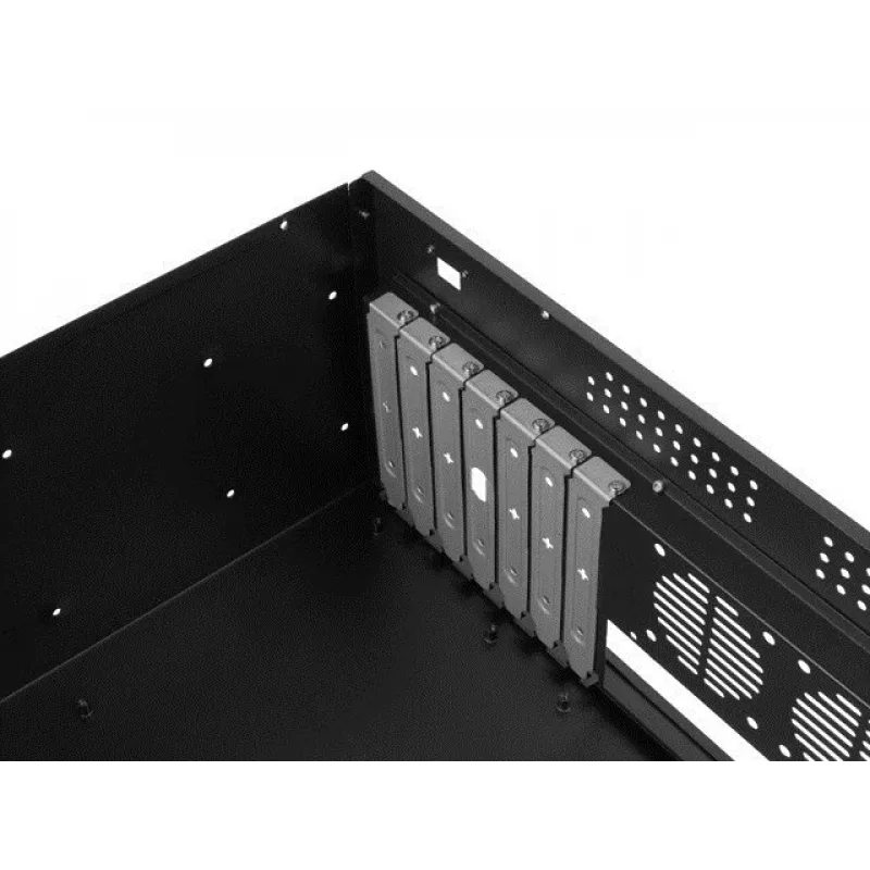 Rack-korpus LANBERG SC01-3504-10B, 1x 3,5-tolline + 1x 2,5-tolline sahtel, 7 laienduspesa, 2x 120 mm esiventilaatorit, USB2.0