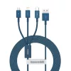 USB-kaabel 3in1 Baseus Superior Series, USB to micro USB / USB-C / Lightning, 3.5A, 1.5m (sinine)
