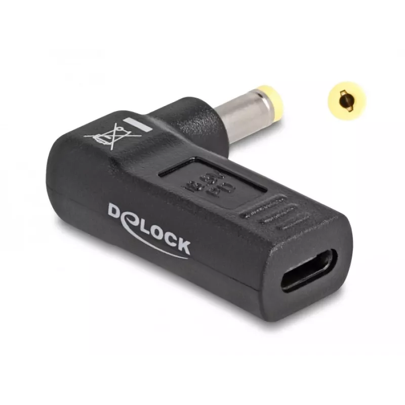 DeLOCK Adapter USB USB-C emane HP 4,8 x 1,7 mm isane 90° nurga all