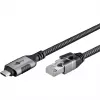 Goobay 70753 USB-C to RJ45 Ethernet CAT 6 kaabel for Stable Wired Internet Connection with Router/Modem/Network Switch/Replaces USB to RJ45 Adapter / 1