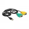 Jadaühenduskaabel DeLOCK 63466 USB Type-A DB-9 1,5 m must roheline kollane