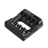 Akulaadija XTAR 4-pesaline AA/AAA (Li-ioon, NiMH) USB-C, LED-indikaatorid, must