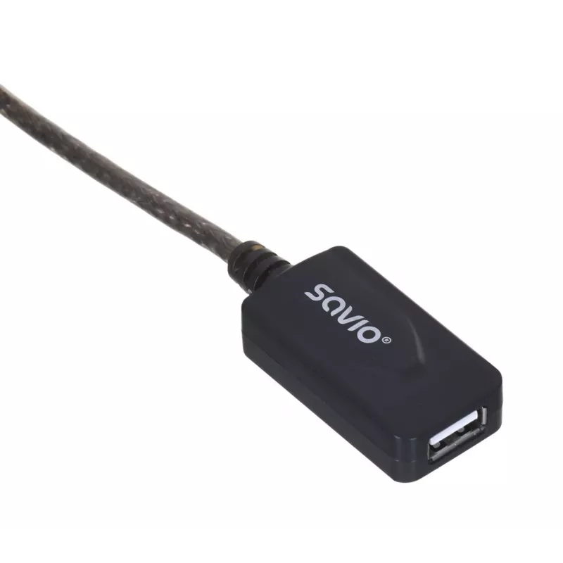 USB aktiivne pordipikendus SAVIO CL-130 10 m USB 2.0 A-pistik–emane, 5 V, must