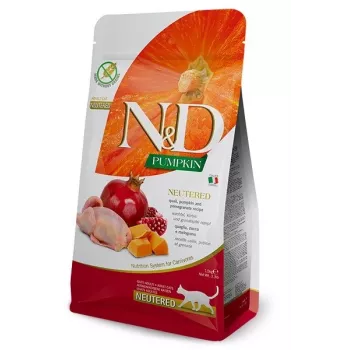 Kuiv kassitoit Farmina N&D Pumpkin Adult 5 kg — Vutt, 46% valku, 11% rasva