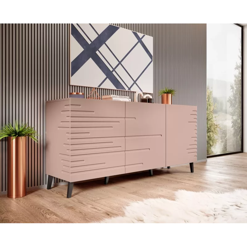 Kummut cama meble Cama Nova 155×40×72 cm, roosa matt, MDF raam