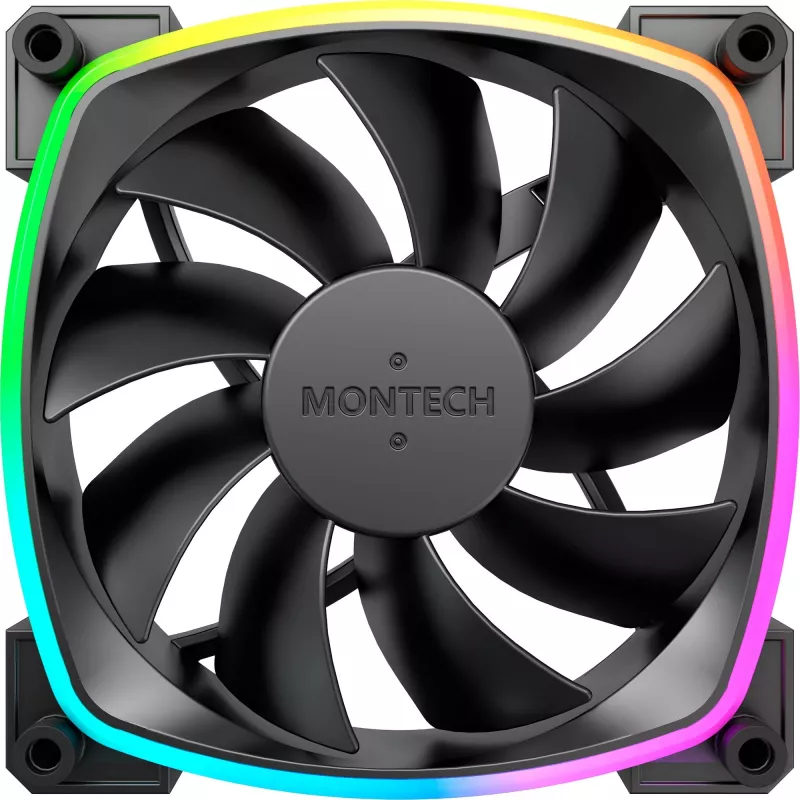 MONTECH AX120 120mm ARGB 3-pakiline korpuse ventilaatorid - must