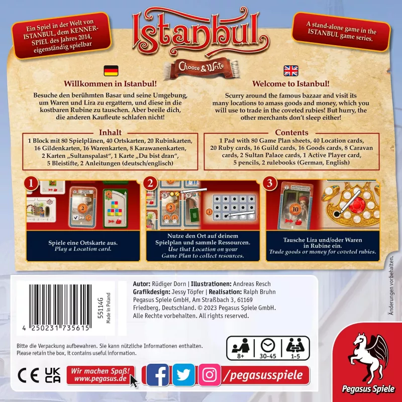 Istanbul - Choose & Write, lauamäng