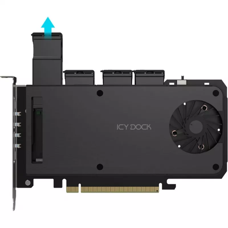 Mobiilseadme adapterkaart icy dock MB204MP-1B — 4 × M.2 NVMe SSD kuumvahetusega mobiilne sahtel