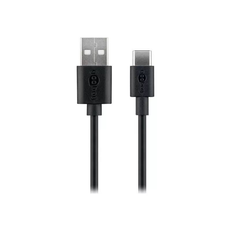Wentronic Goobay - USB-kaabel - USB (M) USB-C (M) - USB2.0 - 3 A - 2,0 m - Must (59122)