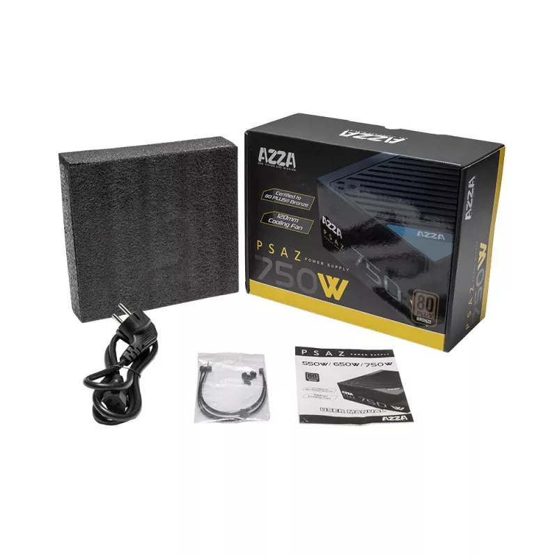 Azza PSAZ-750W toiteplokk 20+4 pin ATX ATX Must