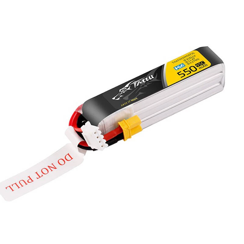 Tattu 3s 550mAh 95C 11.4V HV Lipo aku XT30 pistikuga, pikendatud pakend