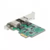 DeLOCK PCI Express x1 kaart 2 x RJ45 2,5 Gigabit LAN RTL8125 juhtmega Ethernet