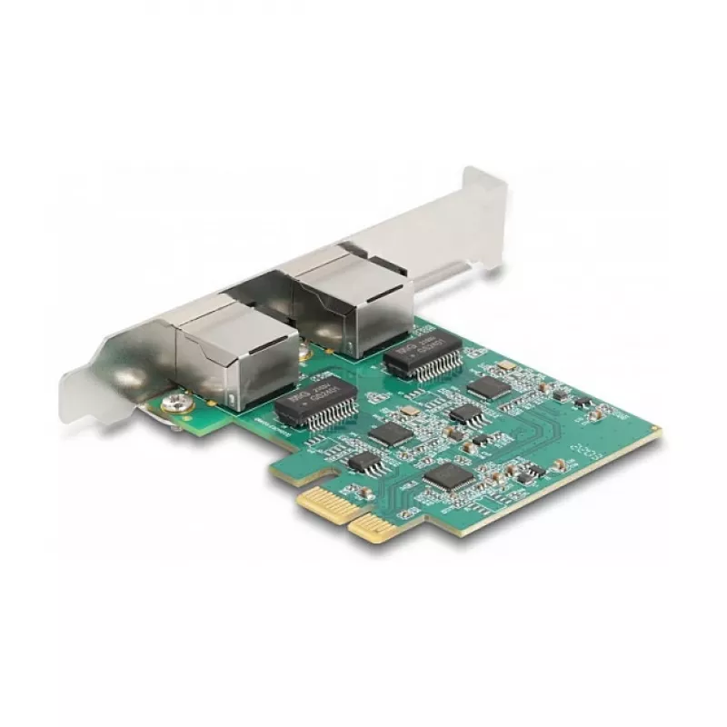DeLOCK PCI Express x1 kaart 2 x RJ45 2,5 Gigabit LAN RTL8125 juhtmega Ethernet