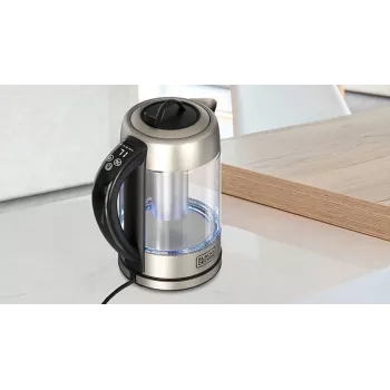 Elektriline veekeetja Must & Decker 1.7 L 2200 W must roostevaba teras läbipaistev