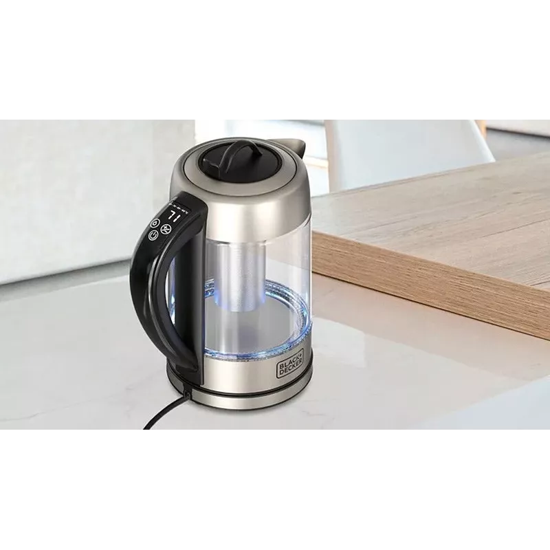Elektriline veekeetja Must & Decker 1.7 L 2200 W must roostevaba teras läbipaistev