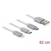 USB-kaabel DeLOCK 85850 0,98 m USB 2.0 USB A USB C/Micro-USB B/Lightning