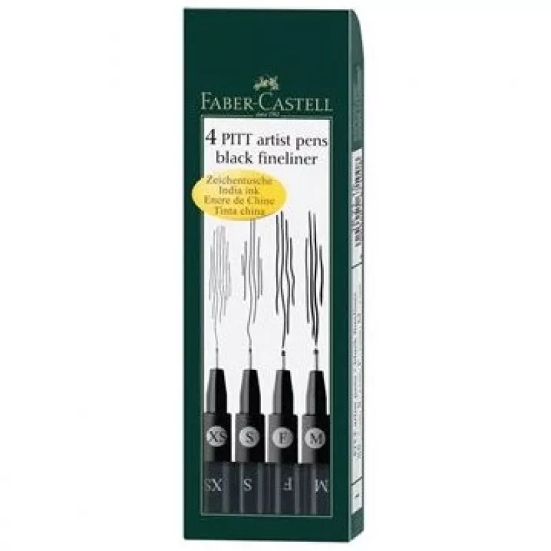 Fineliner Faber-Castell 167115 Multi Must 4 tk