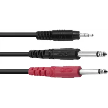 Adapterkaabel Omnitronic 3,5 mm 2×3,5 mm, stereojagaja, 1,5 m